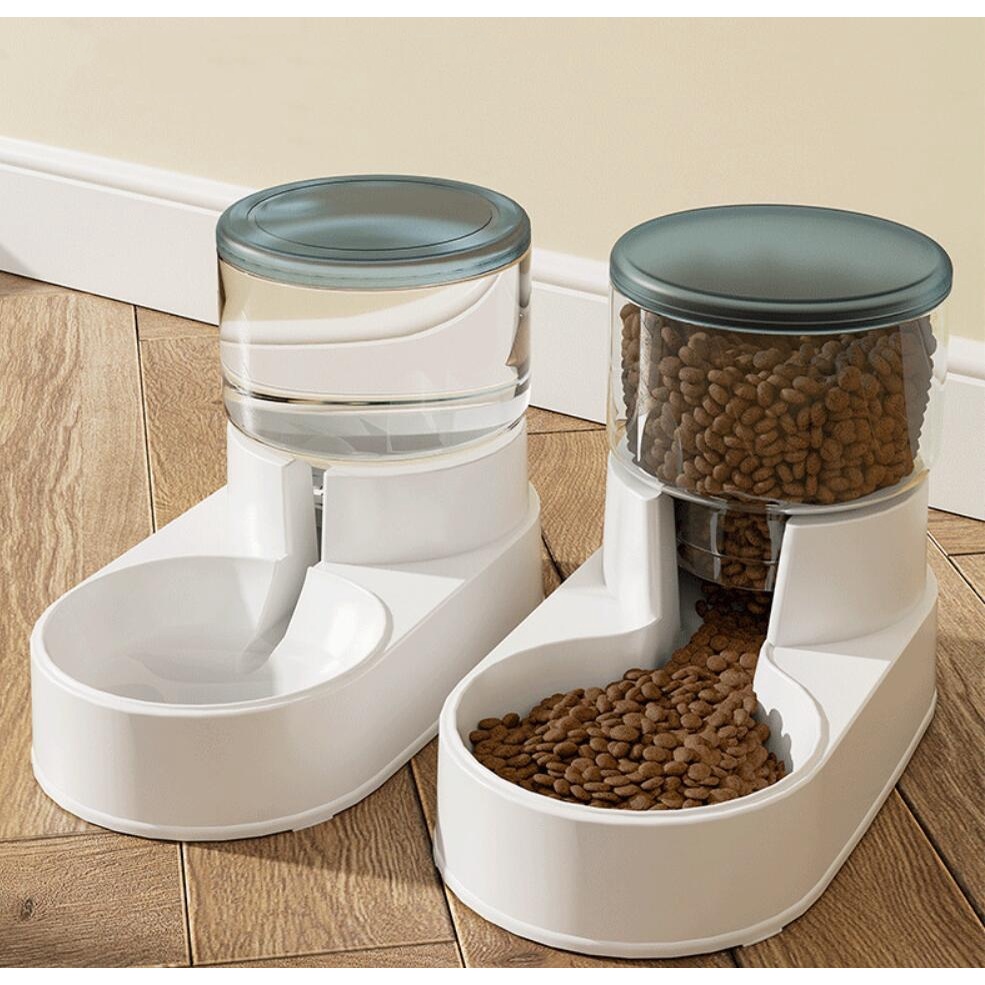 Hugopet Pet Auto Feeder Water &amp; Food Tempat Makan Kucing Anjing Dispenser Minum Bowls &amp; Feeders