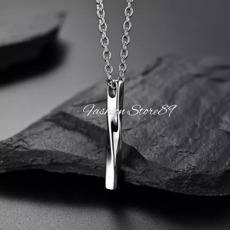 Kalung Fashion Impor Pria Wanita Trendy Titanium Silver gold black Antikarat