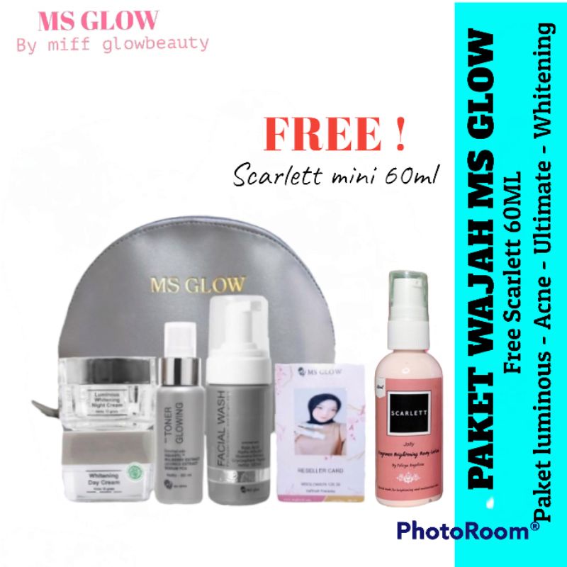 Miffglow - Paket wajah ms glow free Scarlett msglow free gift paket ultimate paket whitening msglow paket luminous paket acne msglow original