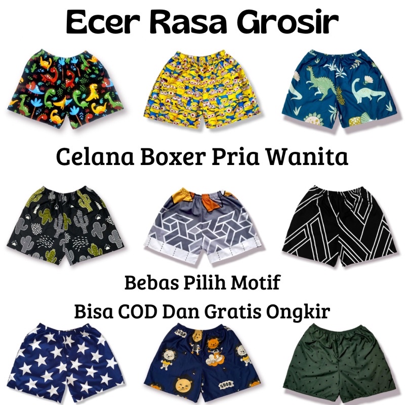 JEFFORD Ecer Rasa Grosir | Boxer Best Seller 07 | Boxer Motif Unisex | Boxer Pria | Boxer Distro | Celana Boxer