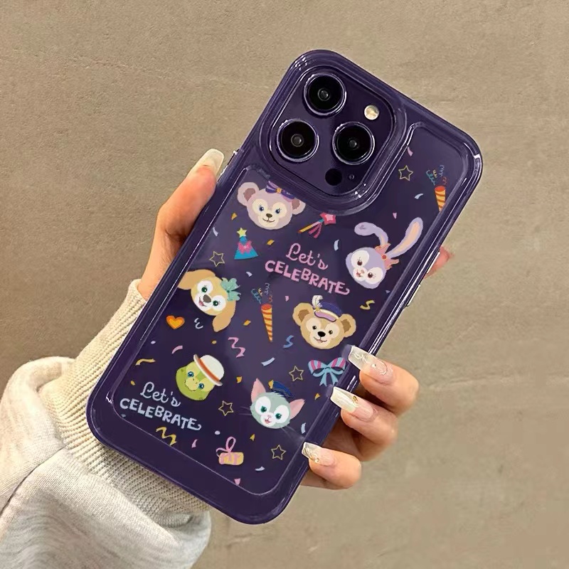 IPHONE Hewan Lucu Casing Ponsel Lembut Transparan Kompatibel Untuk Iphone14 13 12 11 Pro XS Max X XR 7 8 Plus Shockproof Casing TPU Cover