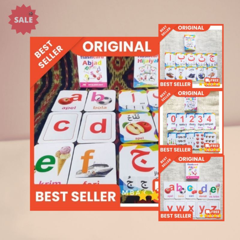 Jual FLASH CARD EDUKASI ANAK ABJAD, HIJAIYAH, ANGKA (PRODUK ORIGINAL ...