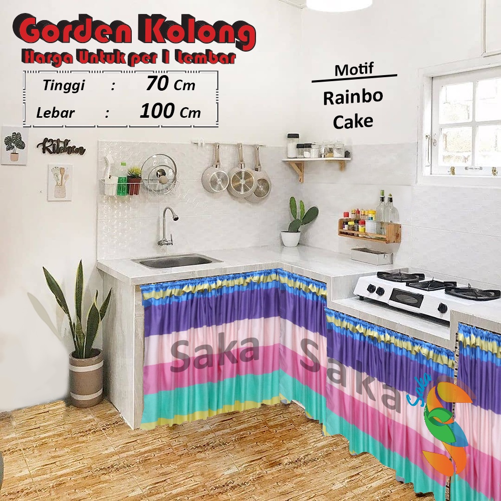 Gorden Kolong Dapur Minimalis ukuran 100 x 70 cm + Bonus tali