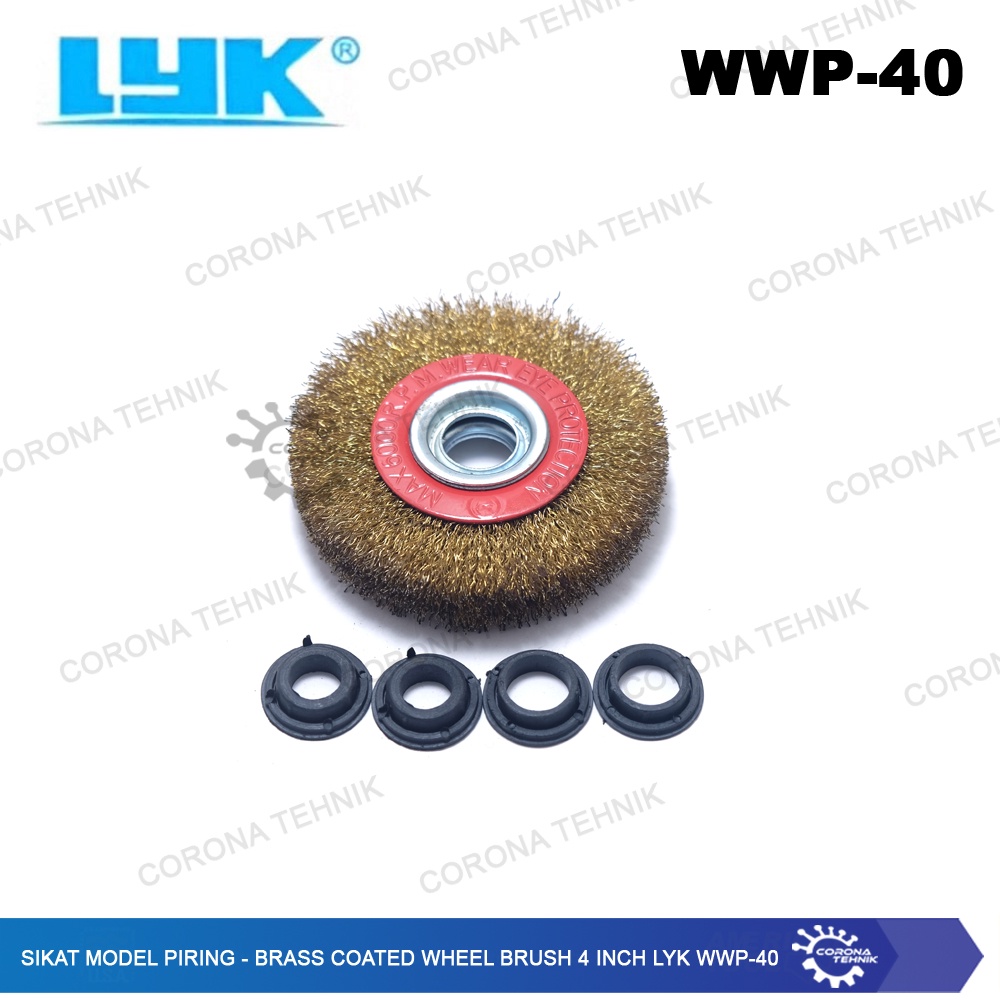 WWP-40 - Sikat Model Piring - Brass Coated Wheel Brush 4 Inch LYK
