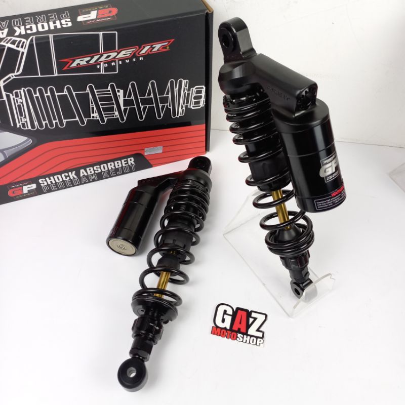 Shock Tabung Ride IT GP 280mm 320mm 340mm 360mm Black As Gold skok belakang GP Series Hitam Gold Series