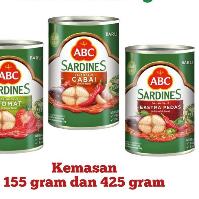 

4.4 HARGA GROSIR Sarden ABC 155gr & 425gr Tomat, Cabai, Extra Pedas