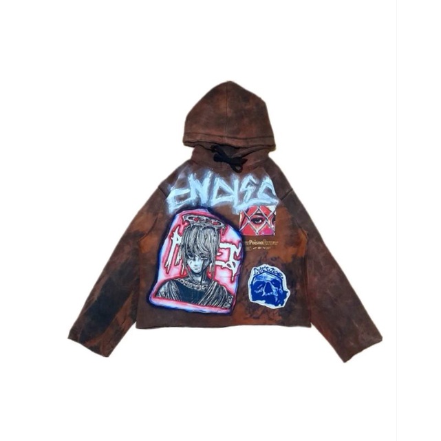 Crop Hoodie reworked anime design// chainsaw man