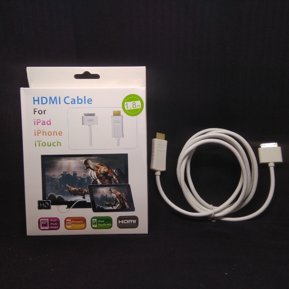 Kabel HDMI Adapter Video 30-pin Ke Hdmi Untuk Ipod I Pad 2 3 Iphone 4 4s 2g 3g