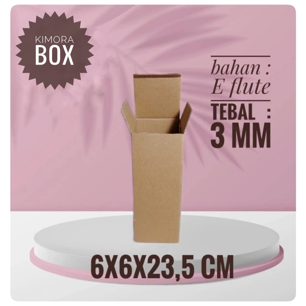 

Kardus karton uk. 6x6x23,5 cm...die cut box model botol