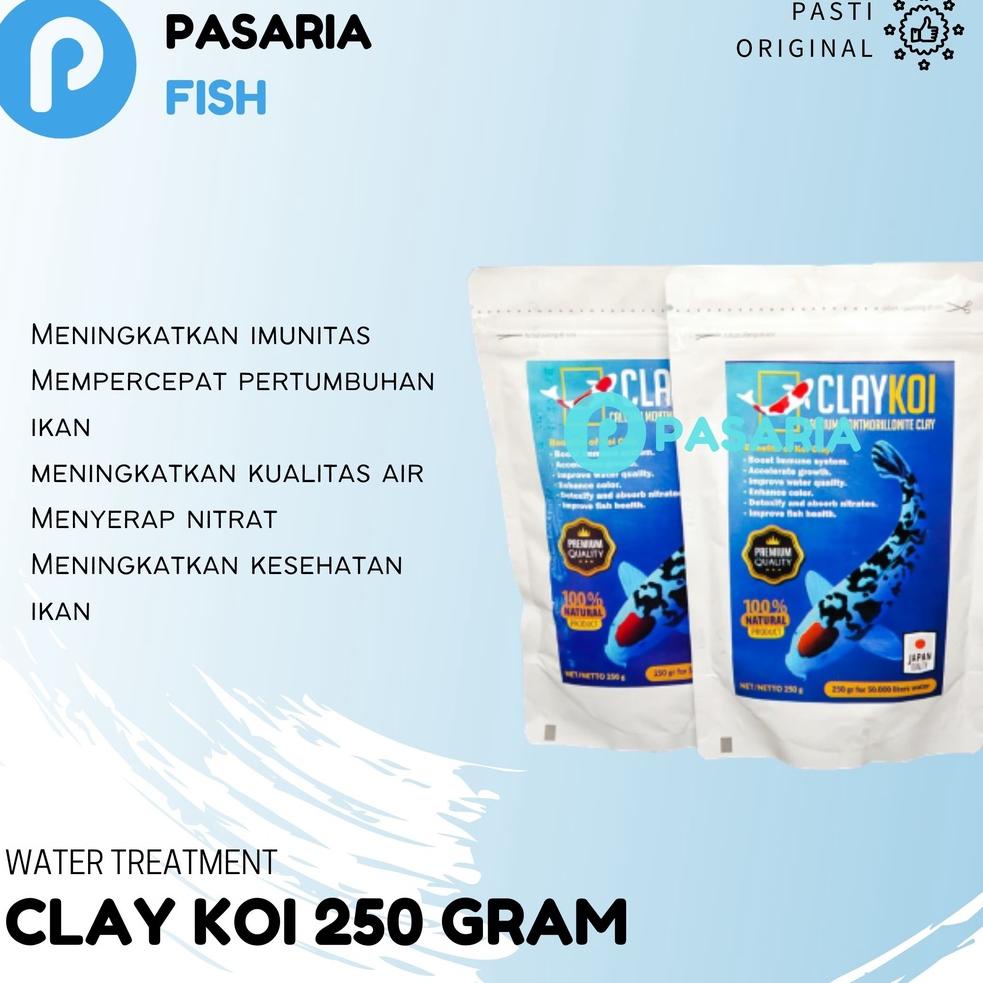 

([Kode][L95K]♫♪) ClayKoi/Clay Koi Mineral dan Penjernih Kolam Ikan Ukuran 250gr (Dapat membantu pertumbuhan ikan) murah