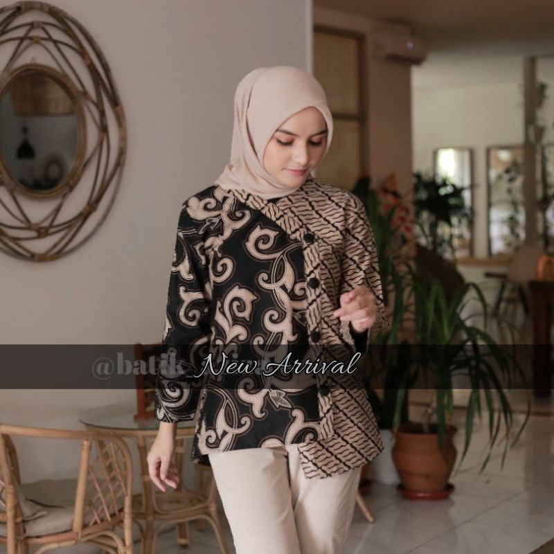 BAJU BATIK WANITA MODERN MONALISA GENES M,L,XL asli PEKALONGAN