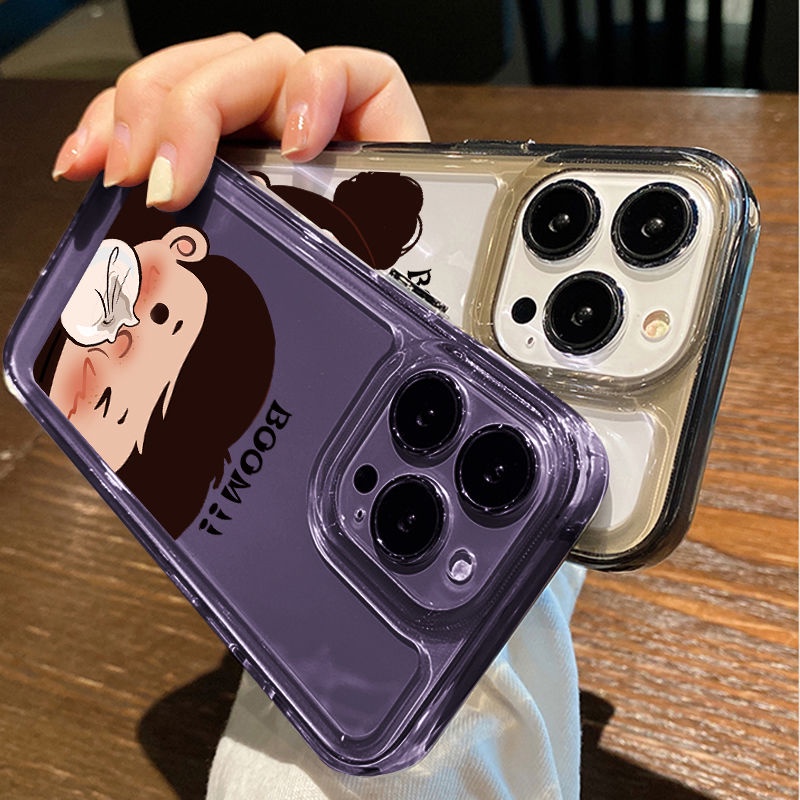 IPHONE Gelembung Meniup Anak Laki-Laki Shockproof Soft Phone Case Kompatibel Untuk Iphone13 11 14 12 Pro XS Max X XR 78 6 6S Plus Casing Transparan TPU Cover