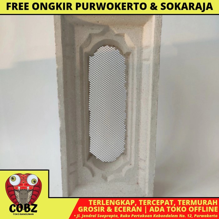 15 CM X 30 CM / NM ROOSTER JALUSI LUBANG ANGIN BETON OVAL + STRIMIN