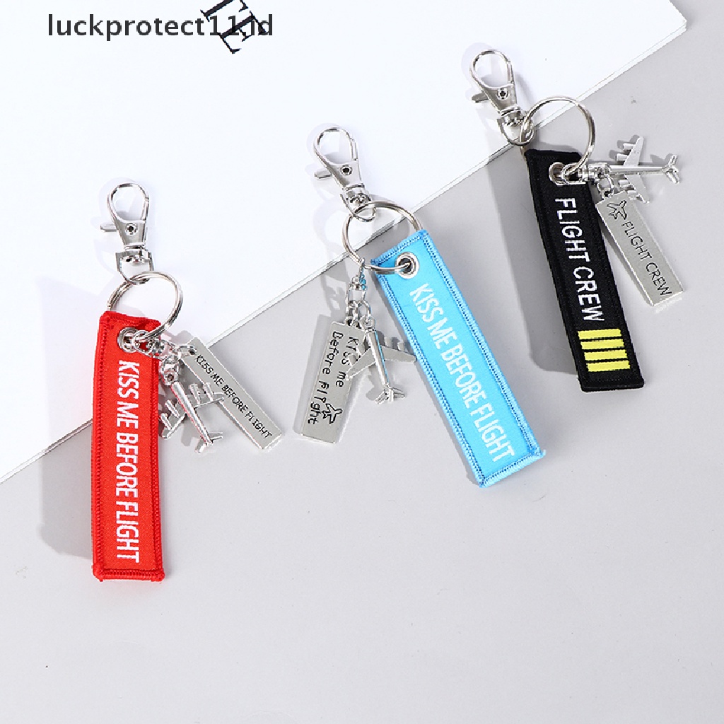 /Fashion Hot//// flight Keychain Set kiss before flight crew drive safe Pesawat Ukir Logam.