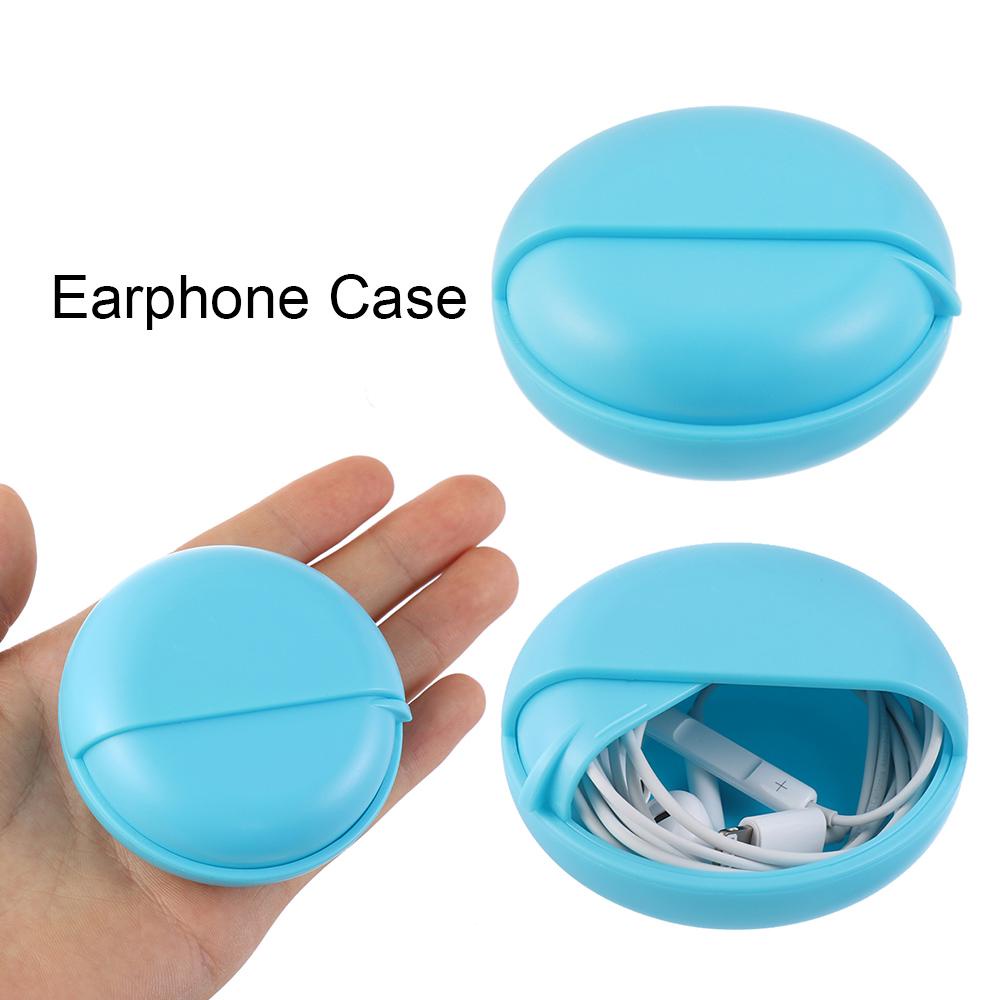 ABS Round Shaped Earphone Case Wire Cable Organizer Jewelry Protective Jewelry Protective Multi-function Portable