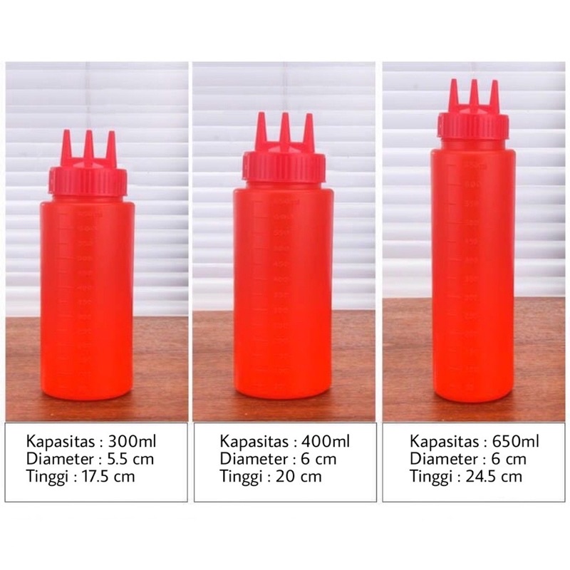BOTOL SAUS PLASTIK KECAP 3LUBANG -  BOTOL PLASTIK MINYAK  - BOTOL KECAP SAOS MAYONAISE - BOTOL DAPUR SERBAGUNA ANTI TUMPAH