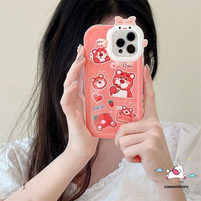 REDMI Lovely Casing Redmi9 9T 10a1+10A 9C NFC 9A 10C Note 10 11 10s 11Pro+8 9 11s 10Pro POCO X3 Pro NFC M3 Mi 11 Lite Kartun Strawberry Bear Manyo 3D Bow Monster Lens Soft Case Tempat Kotak Makan