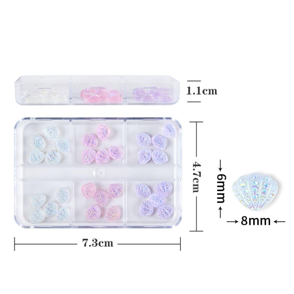 Mxbeauty Shell Dekorasi Kuku Fashion Resin Manikur Aksesoris Hiasan Kuku Perhiasan Kuku 3D