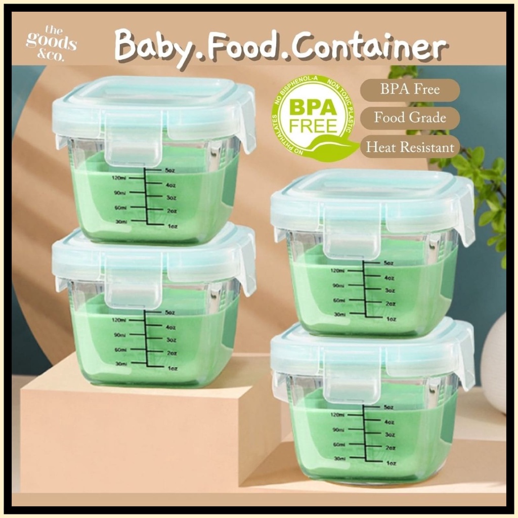 Tempat Mpasi Kaca Wadah Mpasi Kaca Penyimpanan Mpasi Glass Baby Food Container Baby Food Container Kotak Mpasi Kaca BPA Free Food