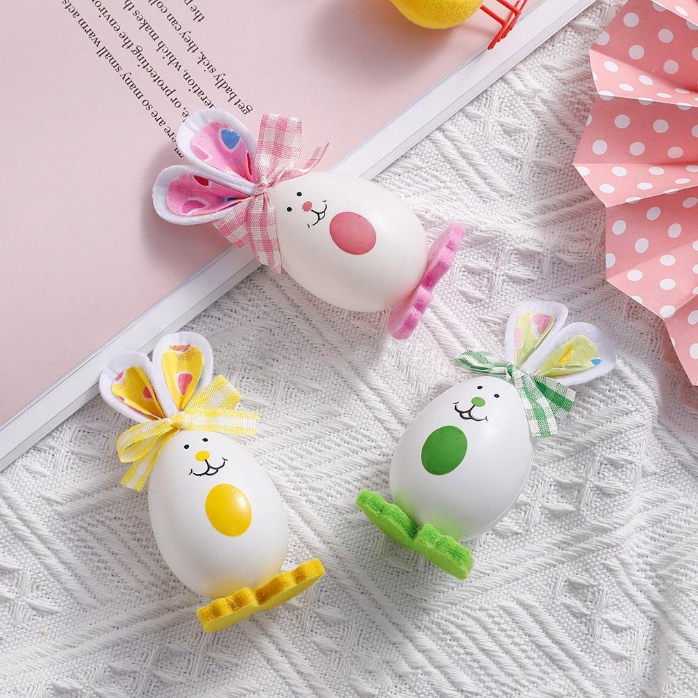 Top 3PCS Easter Bunny Egg Desktop Festival Selamat Paskah Festival Hias