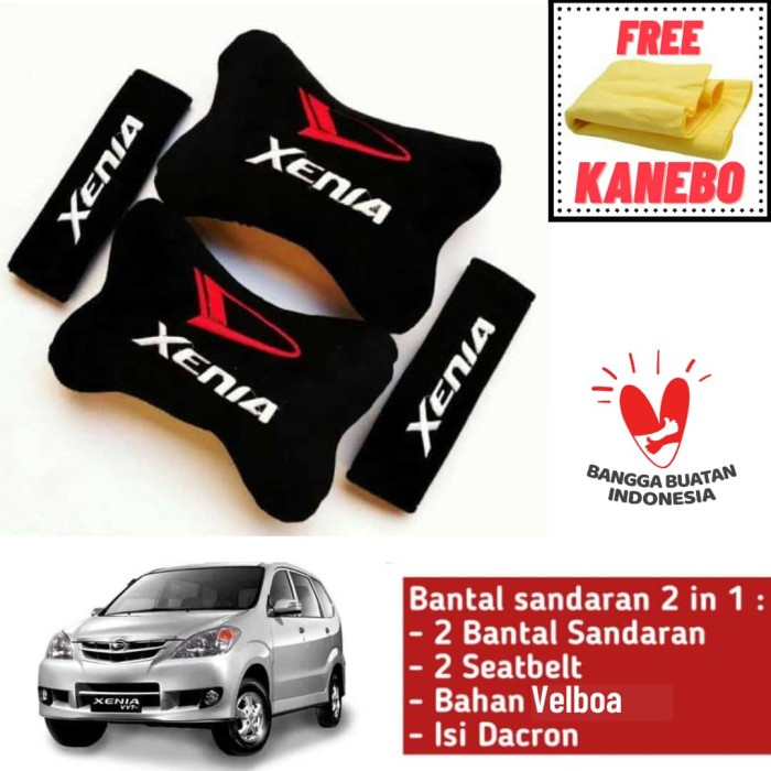 Bantal Mobil Xenia Headrest Sandaran Kepala Leher 2 Bantal 2 Seat Belt