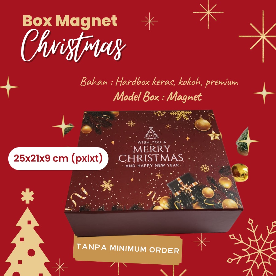 Jual Box Natal Kotak Hardbox Magnet Maroon Hampers Kue Kering Merry Christmas By Hapunni