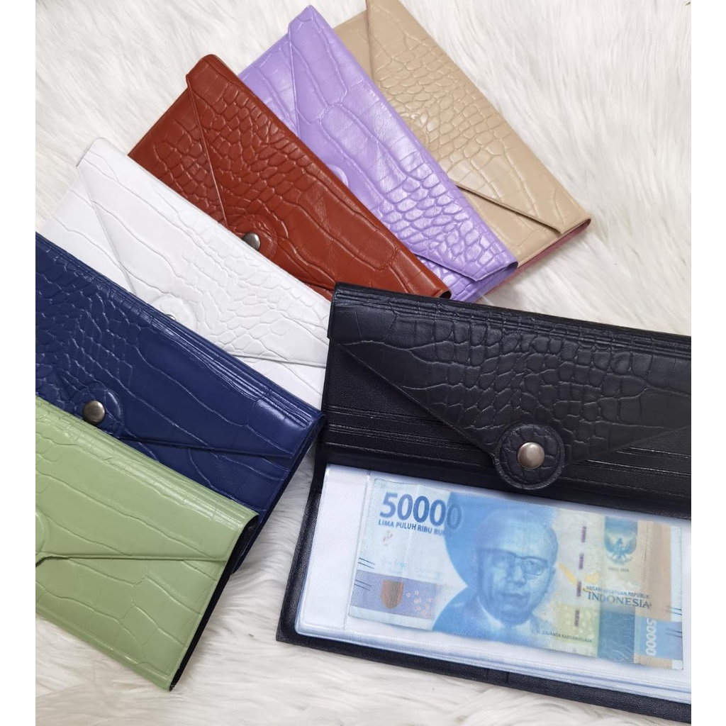 A-ZAHRA 015 DOMPET CROCO KEUANGAN KANCING SEGITIGA / DOMPET PANJANG / DOMPET BUDGETING