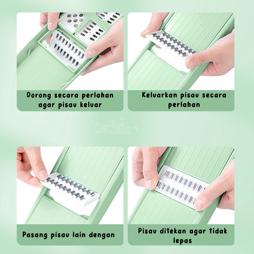 pemotong Pengiris Parutan Serbaguna Sayur &amp; Buah Multifunctional Vegetable Cutter Fruit Slicer