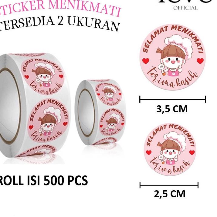 

SNT134 PROMO 1 ROLL ISI 500 PCS STIKER UKURAN 3.5 CM SELAMAT MENIKMATI UKURAN BESAR - STICKER MAKANAN THANK YOU LABEL |