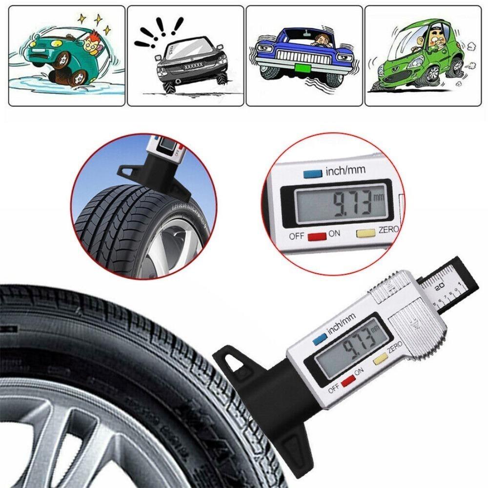 Solighter Tapak Ban Mobil LCD Depth Caliper Tyre Tire Meter Alat Pengukur Ketebalan