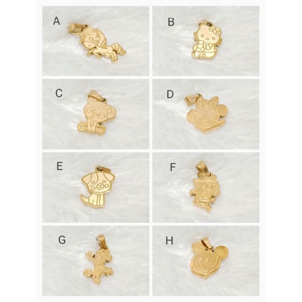 NLT05. Liontin Titanium anak lapis emas tahan karat