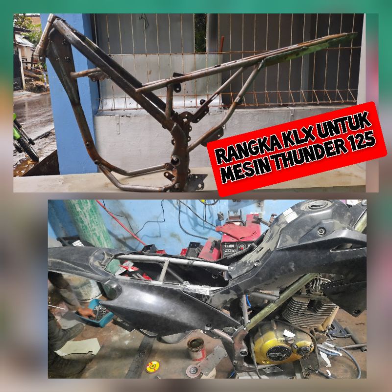 rangka klx untuk mesin thunder 125 frame klx thunder sasis klx thunder