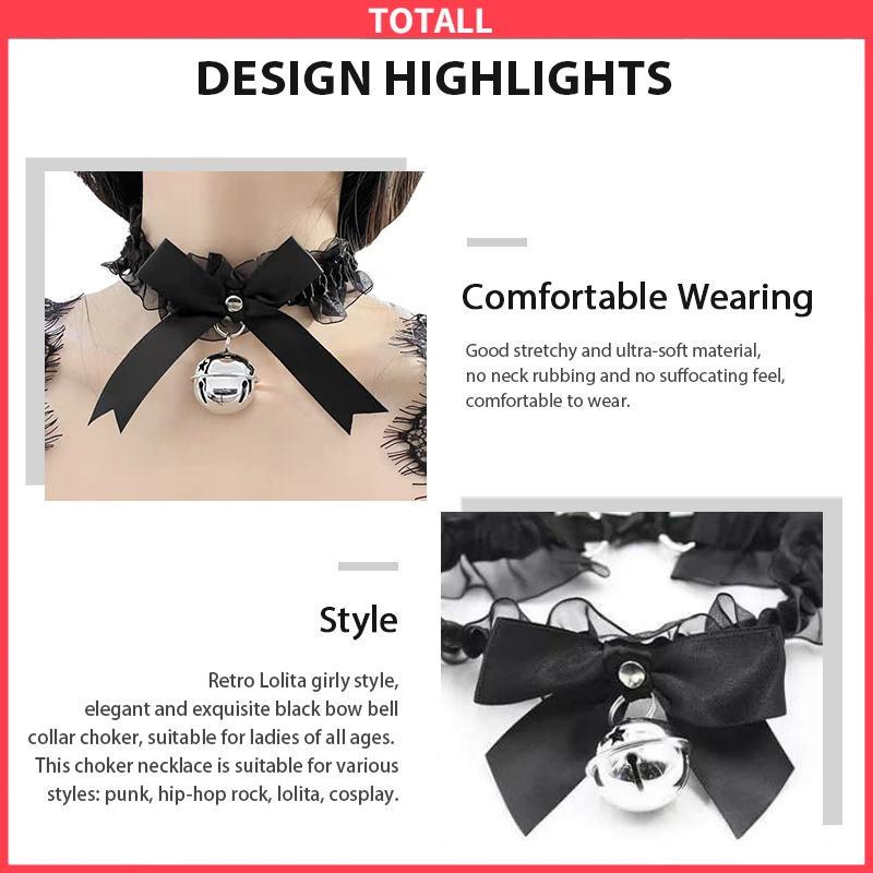 COD Choker Renda Kalung Lonceng Besar Fashion Korea Cosplay Gaya Aksesoris Wanita-Totall