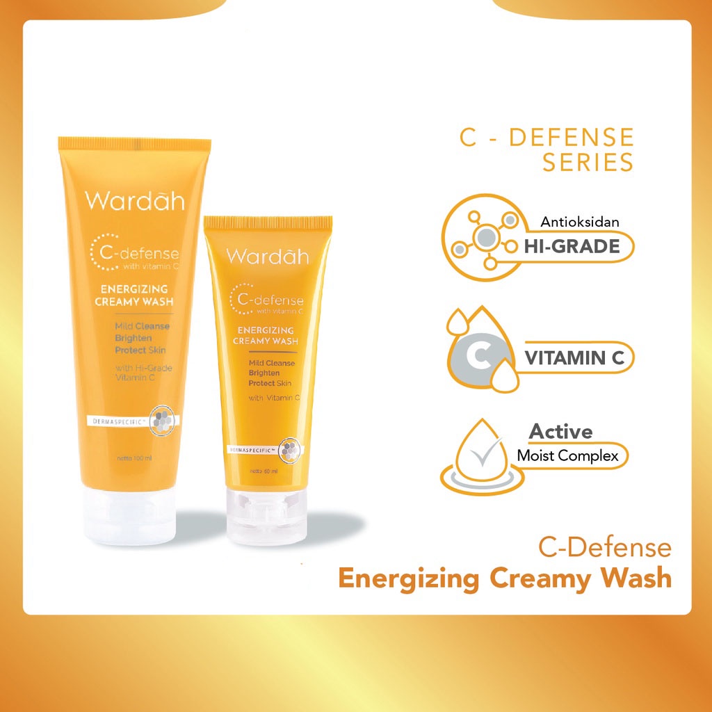 WARDAH C-DEFENSE ENERGIZING CREAMY FACIAL WASH -NJ