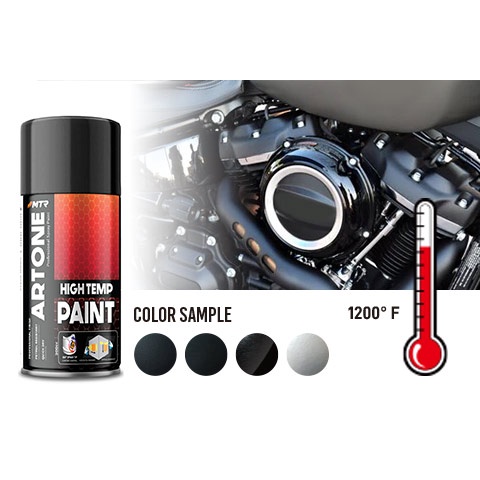 Artone Spray Paint 300 cc Hi Temp Metallic Black Hitam Cat Tahan Panas