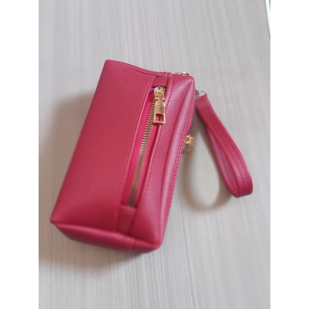 dompet genggam wanita untuk tempat coin atau handphone bahan kulit sintetis lokal #dompet #dompetcoin #dompetwanita