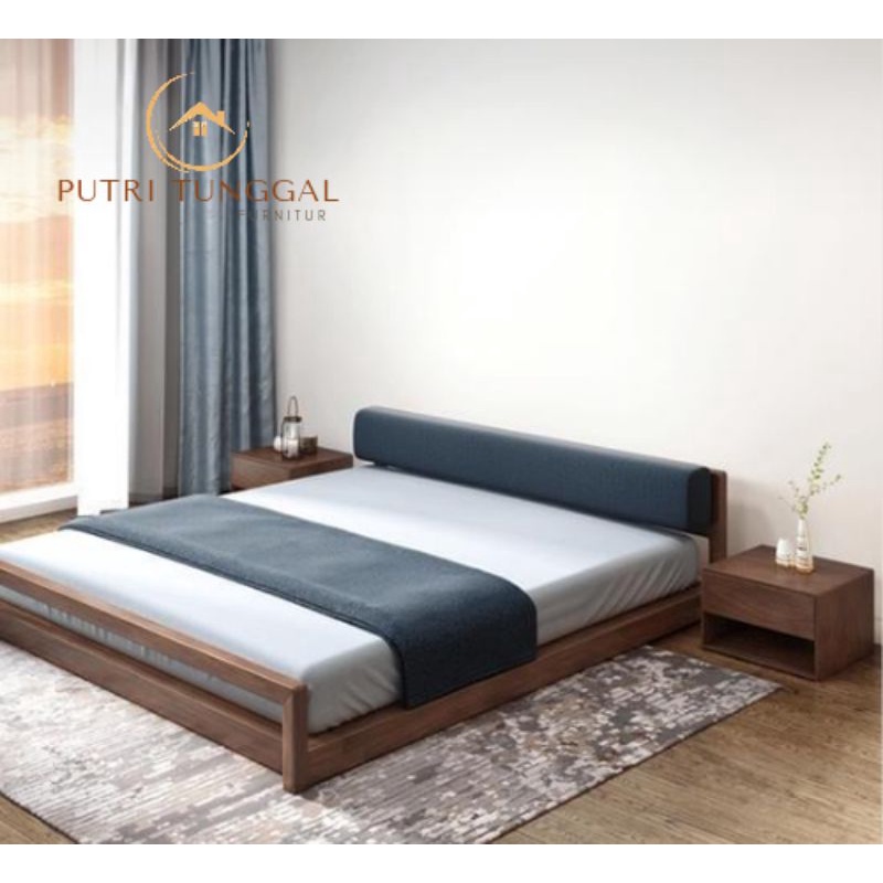 Putri Tunggal Furniture Tempat Tidur Minimalis Dipan lantai Minimalis Divan lesehan Kayu Jati Dipan 