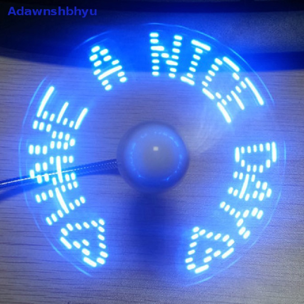 Adhyu Hand Display Kipas USB Mini Gadget Portable Jam LED Fleksibel Keren Untuk Laptop PC ID