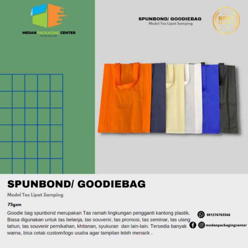 

Spunbond Handle / Goodie Bag Handle / Tas kain uk. 30x40x8cm 12pcs