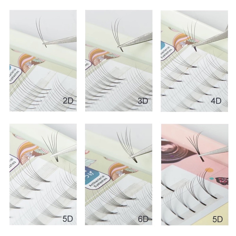 Yelix Pre-Made Soft Natural Volume Fans 3 Rows Eyelash Extansion