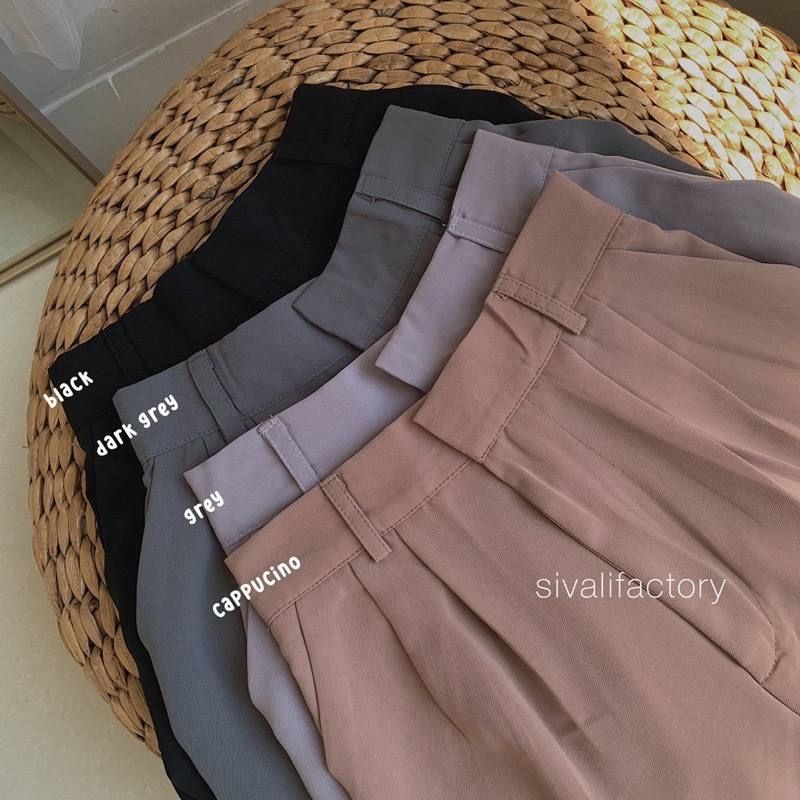 PROMO YORA LOOSE PANTS HIGHWAIST KULOT TROUSER CRINKLE PREMIUM