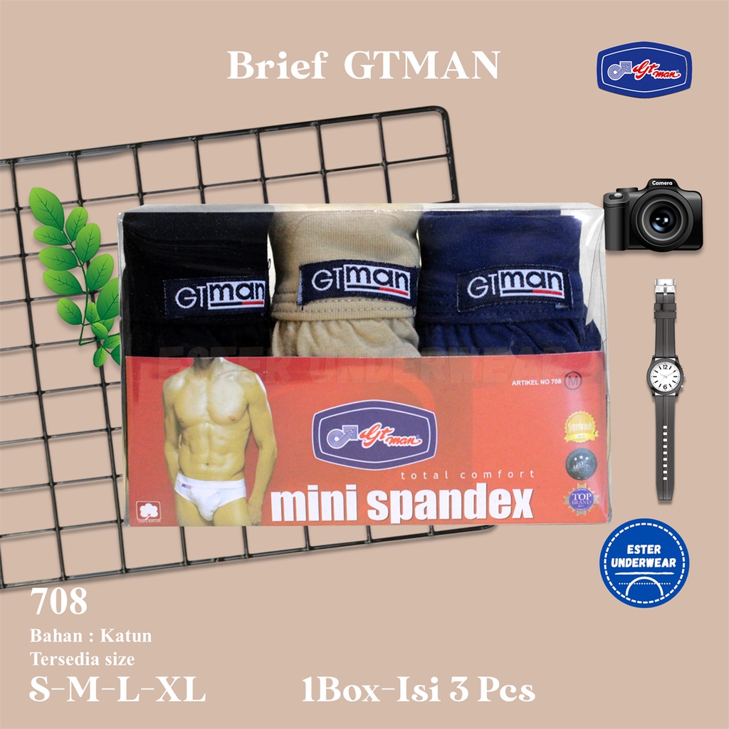 Celana GTMAN Mini Spandex GT 708B Bahan Katun Isi 3 Pcs