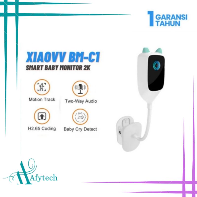 Xiaovv C1 Smart Security 2K Night Vision Cry Detection Baby Monitor