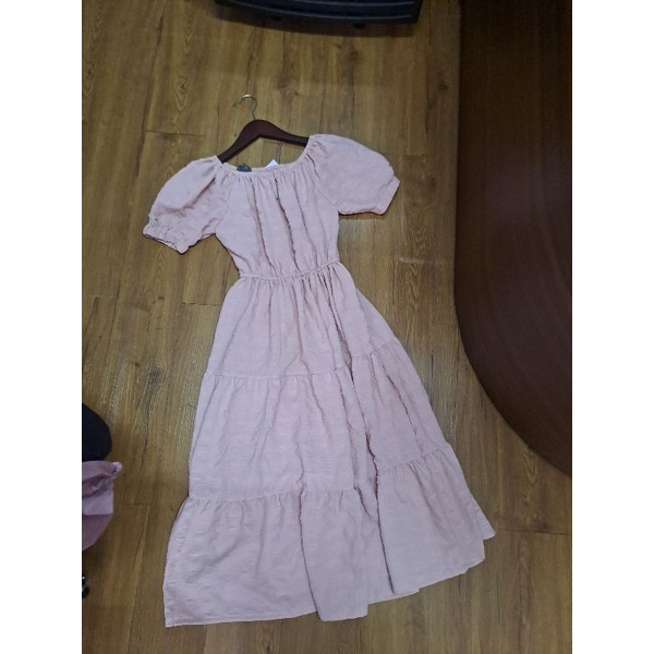 Dress Vanilla Crinkle tangan pendek