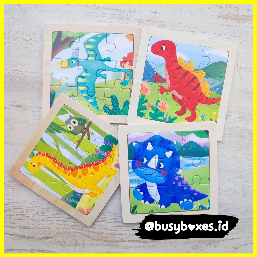 Busyboxes.id Mainan anak puzzle edukasi anak 1 2 3 tahun laki laki perempuan mainan edukasi Montessori puzzle jigsaw 3d kayu hewan binatang