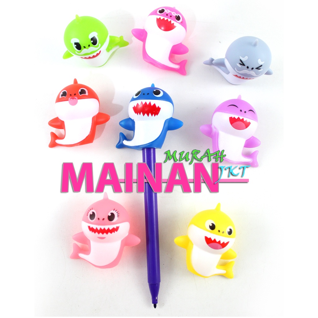 MAINANKEI MAINAN ANAK MURAH FIGURAN BABY SHARK ISI 8PCS FIGURE MINIATUR HIASAN PAJANGAN KUE TOPPER KUE