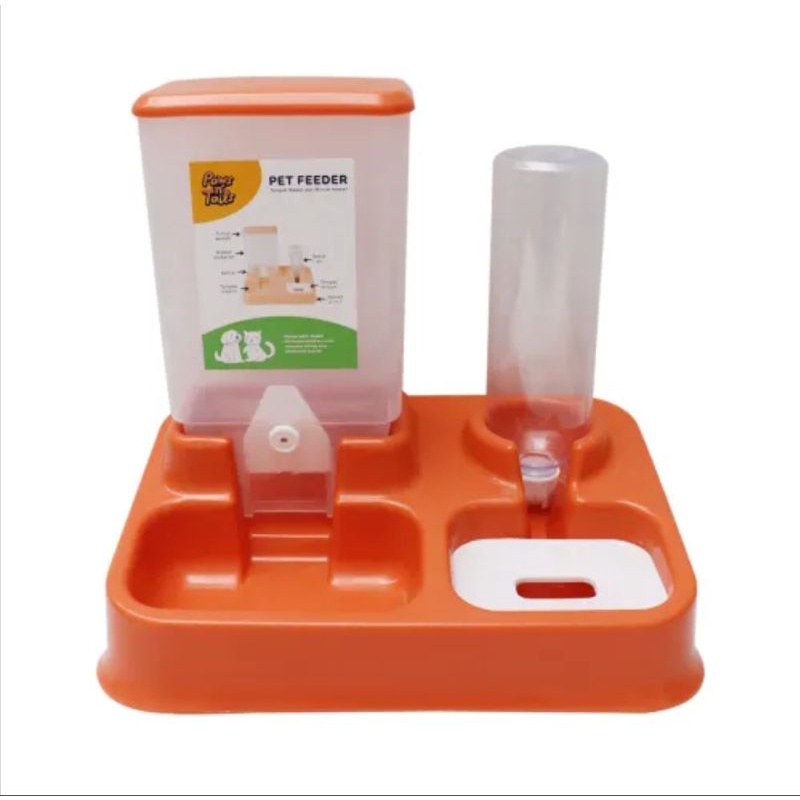 PAWS N TAIL Dispenser Makanan 2in1/Tempat Makanan&amp;Minuman Hewan