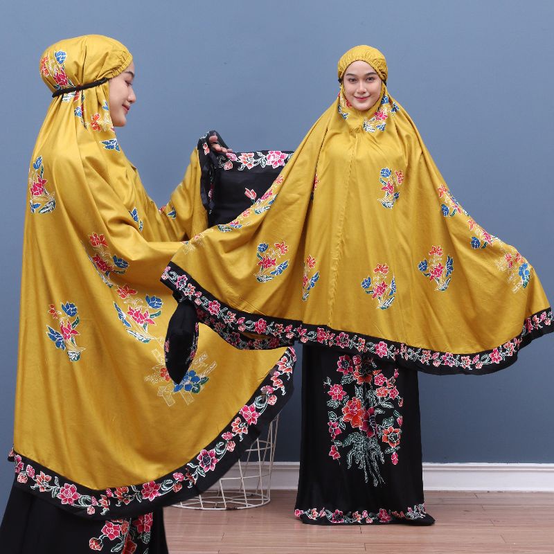 Salee Mukena Rayon Jumbo Motif Encim / Mukena Premium / Mukena dewasa / Mukena jumbo mat rayon premi