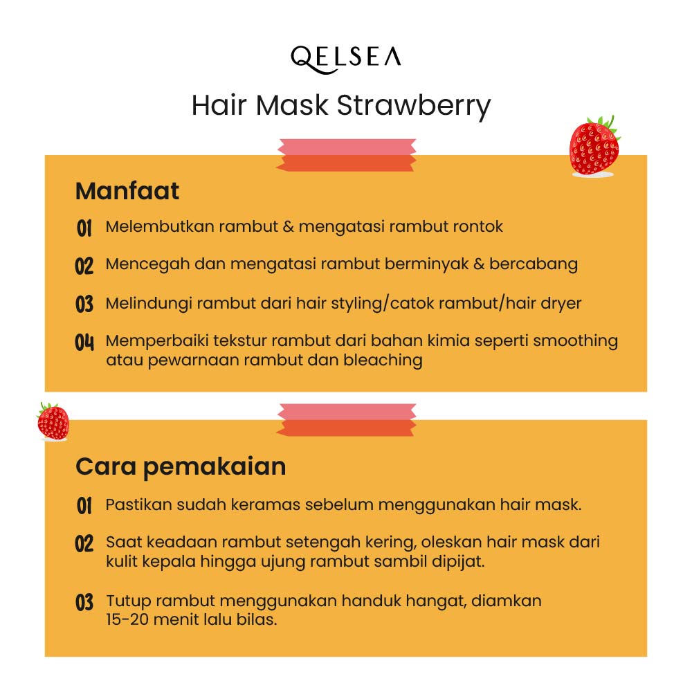 [HAIR MASK] Hair Mask STRAWBERRY 250 gr Masker Rambut QBAST