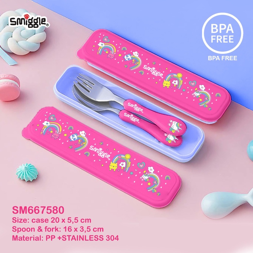 Smiggle Cutlery Set Sendok Garpu Stainless / Alat Makan Anak